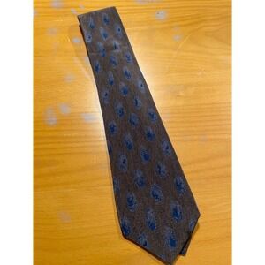 Italian 100% Silk Torriani  56"‎ Necktie Brown Blue Dot Pattern Designer Classic
